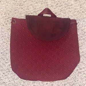 Maroon Tory Burch backpack